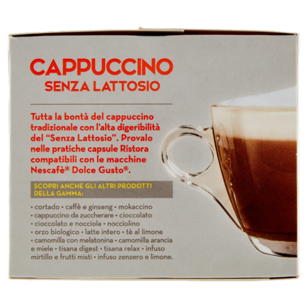 ristora Cappuccino Senza Lattosio Capsule Compatibili con macchine Nescafè Dolce Gusto 10 x 11 g