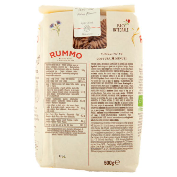 Rummo Bio Integrale Fusilli N° 48 500 g