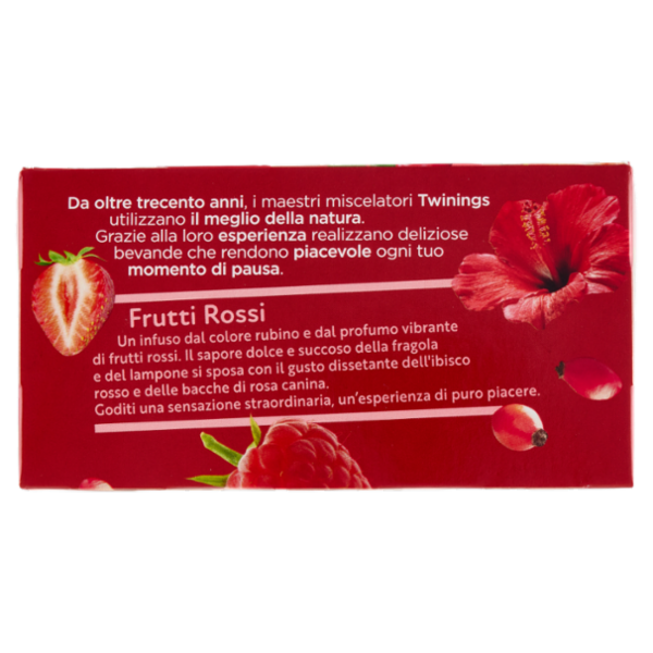 Twinings Frutti Rossi Infuso Sensations alla fragola, lampone, ibisco e rosa canina 20 filtri 40