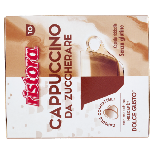 ristora Cappuccino da Zuccherare Capsule Compatibili con Macchine Nescafè Dolce Gusto 10 x 14 g