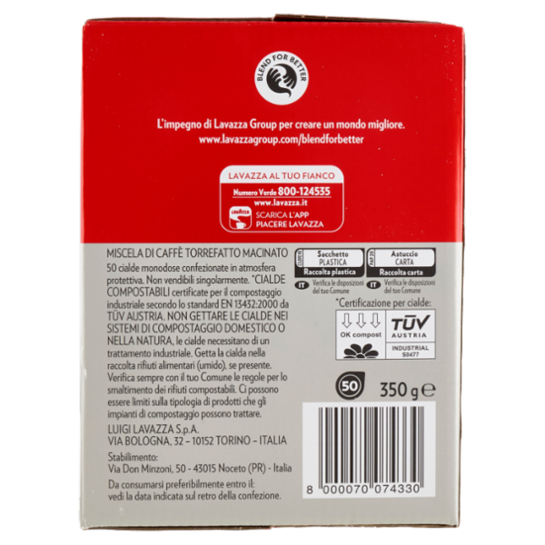 Lavazza Qualità Rossa 50 Cialde Compostabili* 350 g