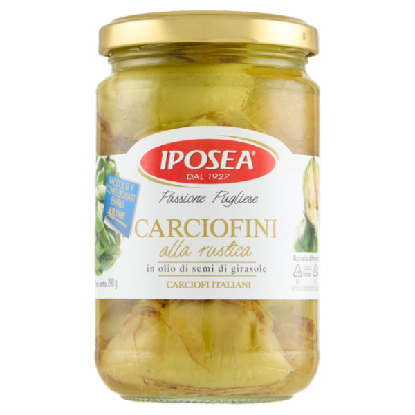 Iposea Carciofini alla rustica in olio di semi di girasole 290 g