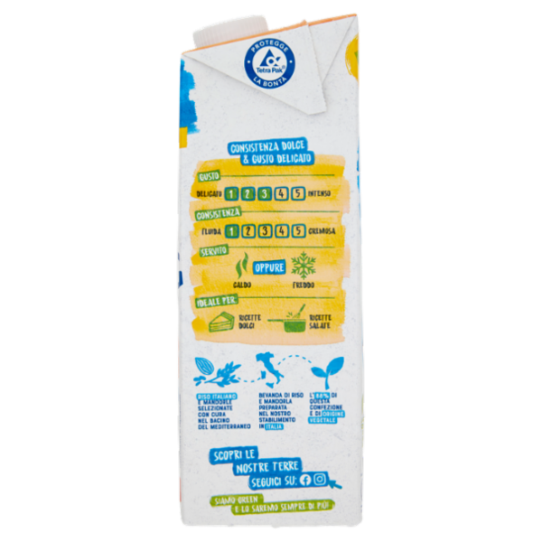 Bjorg Riso e Mandorla Bevanda Vegetale Biologica, Senza Zuccheri Aggiunti, Prodotto in Italia, 1L