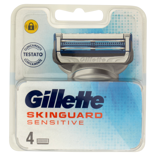 Gillette Lamette di Ricambio per Rasoio da Uomo SkinGuard Sensitive, 4 Ricariche