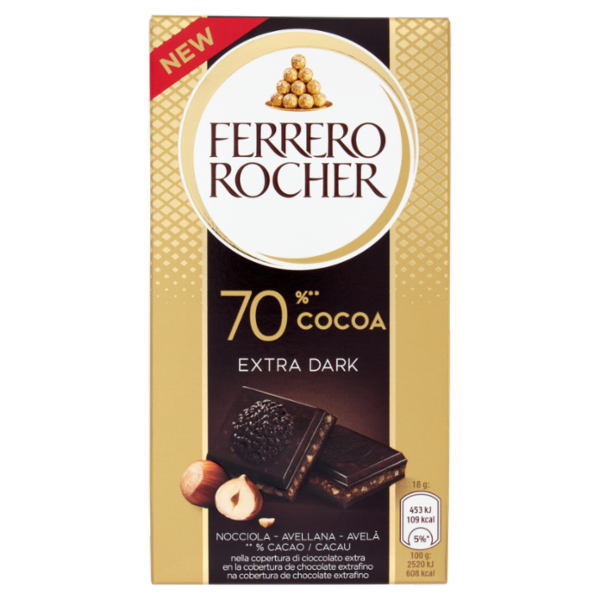 Ferrero Rocher 70%** Cocoa Extra Dark Nocciola 90 g