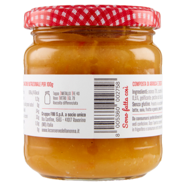 Le Conserve della Nonna Arancia e Zenzero 210 g