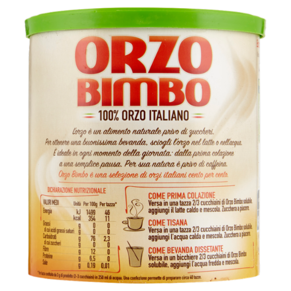 Orzo Bimbo Solubile da orzo 100% italiano 120 g