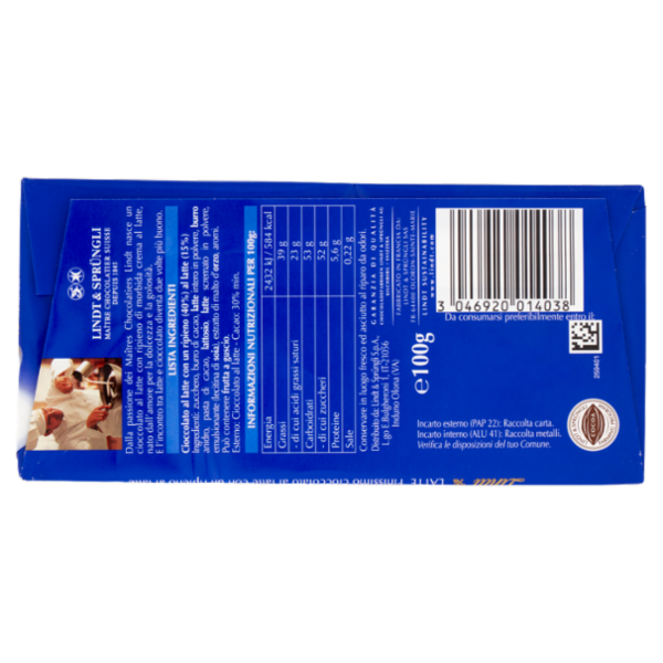 Lindt Gamme Bleue Tavoletta Cuor di Latte 100 g