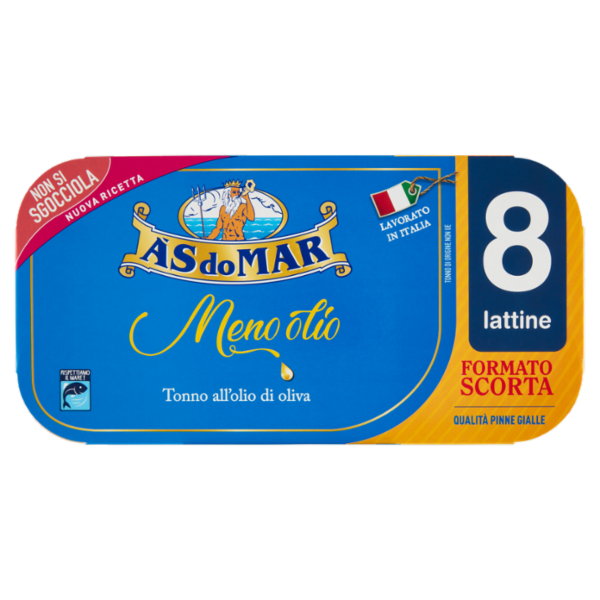 Asdomar Meno olio Tonno all'olio di oliva 8 x 60 g