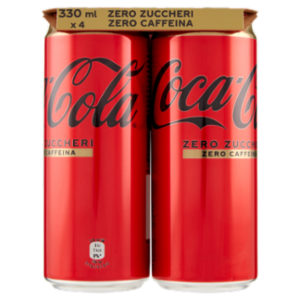 COCA-COLA Zero Zuccheri Senza Caffeina Lattina 4 x 330 Ml