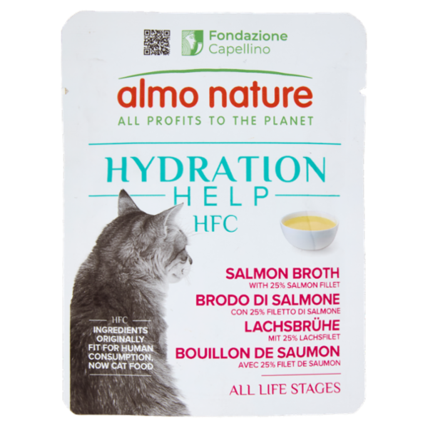 almo nature Hydration Help HFC Brodo di Salmone con 25% Filetto di Salmone 50 g