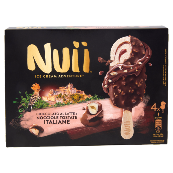 NUII Cioccolato al Latte e Nocciole Tostate Italiane 4x68g