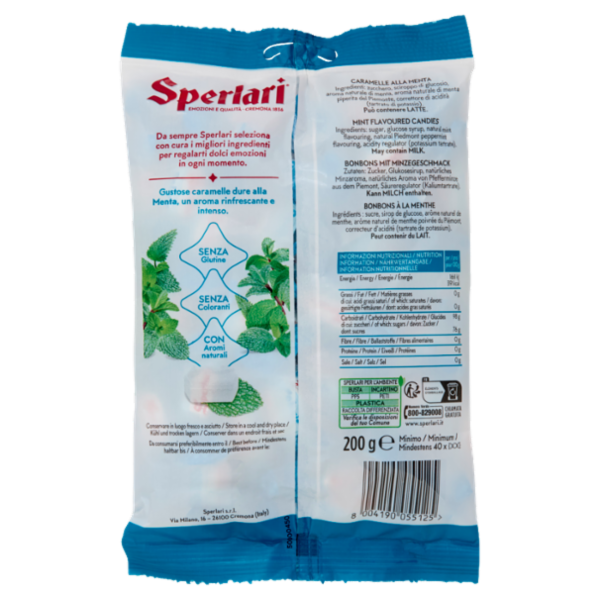 Sperlari Polaris Caramelle Dure alla Menta Glaciale e Menta Piperita del Piemonte 200 g