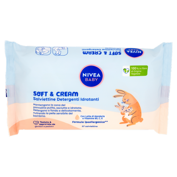 Nivea Baby Soft & Cream Salviettine Detergenti Idratanti 57 pz