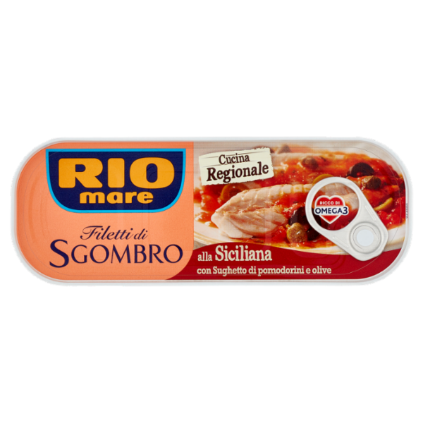 Rio mare Filetti di Sgombro alla Siciliana con Sughetto di pomodorini e olive 120 g