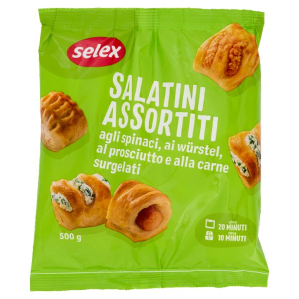 Selex Salatini Rustici Misti di Pasta Sfoglia Ripieni Surgelati 500 g