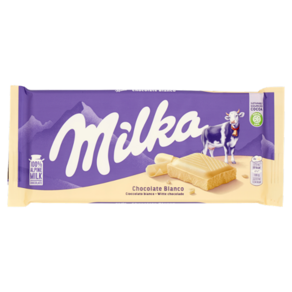 Milka Bianco, tavoletta di cioccolato bianco - 100g