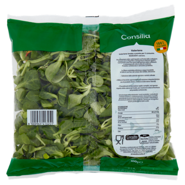 Consilia Valerianella Lavata e Pronta per il Consumo 100 g