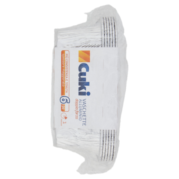Cuki Cuoce Vaschette Alluminio doppia forza 1 Porzione 6 pz
