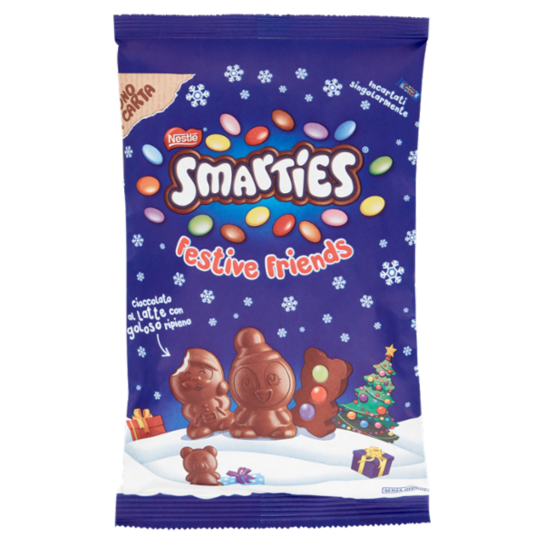 SMARTIES Festive Friends Personaggi di Cioccolato al Latte con Confetti SMARTIES 147g