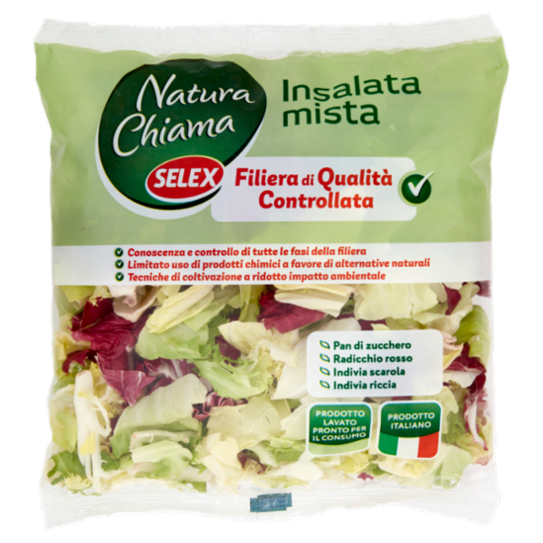 Selex Natura Chiama Insalata Mista Lavata e Pronta per il Consumo 200 g