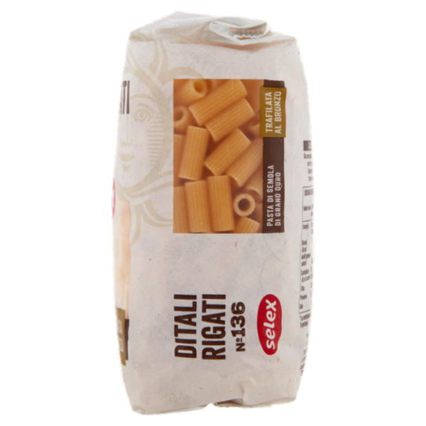 Selex Pasta di Semola Trafilata al Bronzo Ditali Rigati 500 g