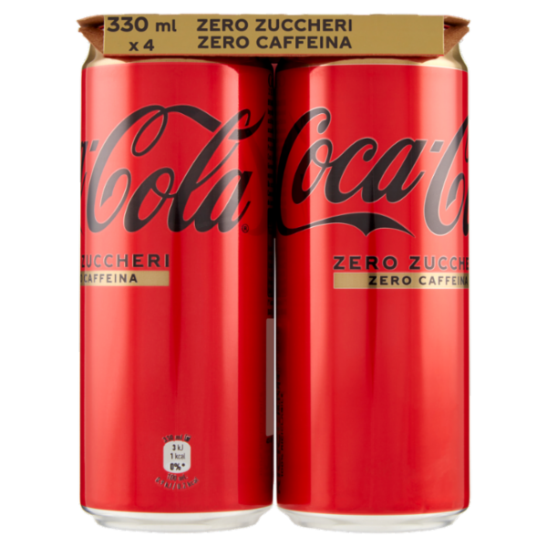 COCA-COLA Zero Zuccheri Senza Caffeina Lattina 4 x 330 ml