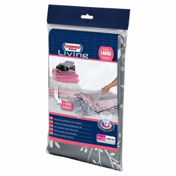 2 CUSTODIE SALVASPAZIO SOTTOVUOTO 55x80 CON VALVOLA