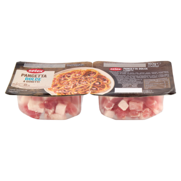 Selex Pancetta Dolce a Cubetti in Confezioni Salvafreschezza 2x80 g