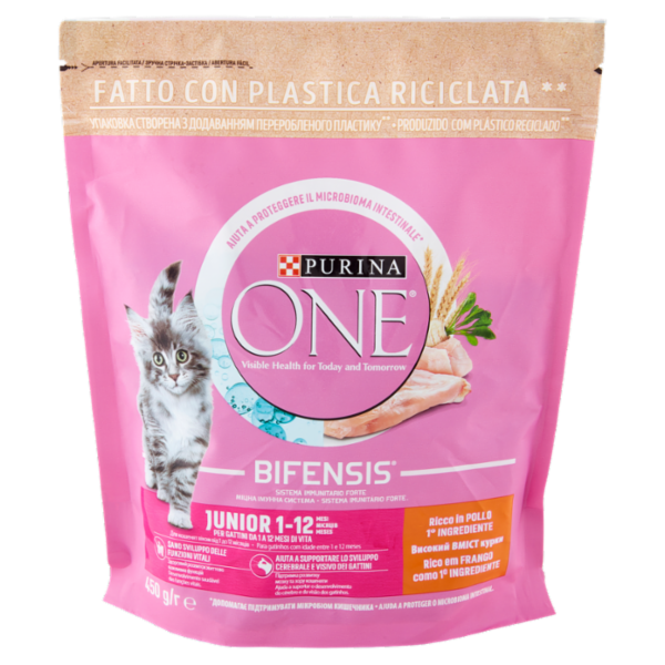 PURINA ONE Junior 1-12 Mesi Ricco in Pollo 450 g