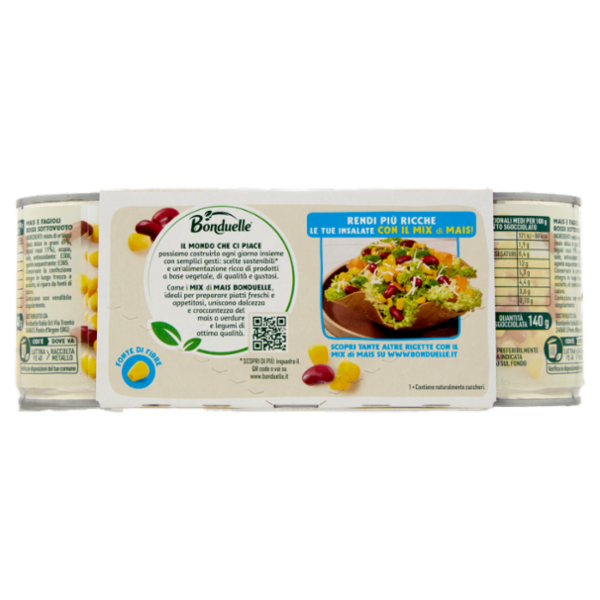 Bonduelle Mais Mix Mais e Fagioli Rossi 3 x 170 g