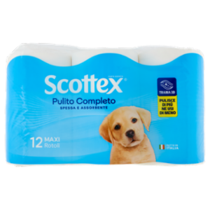 Scottex Pulito Completo Carta Igienica Maxi Rotoli 12 Pz
