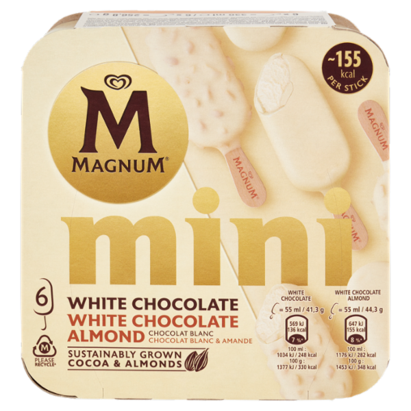 Magnum mini White Chocolate White Chocolate Almond 6 Gelati 256,8 g