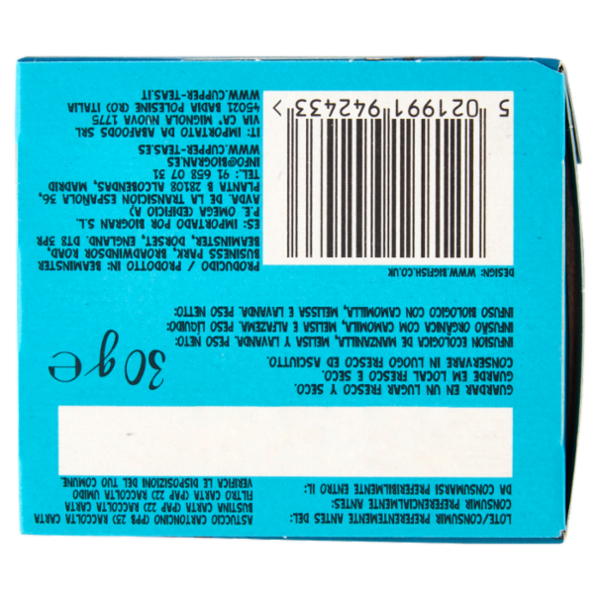 CUPPER Snore & Peace Infuso Biologico Camomilla, Melissa e Lavanda, Tisana Delicata, 20 Bustine 30 g