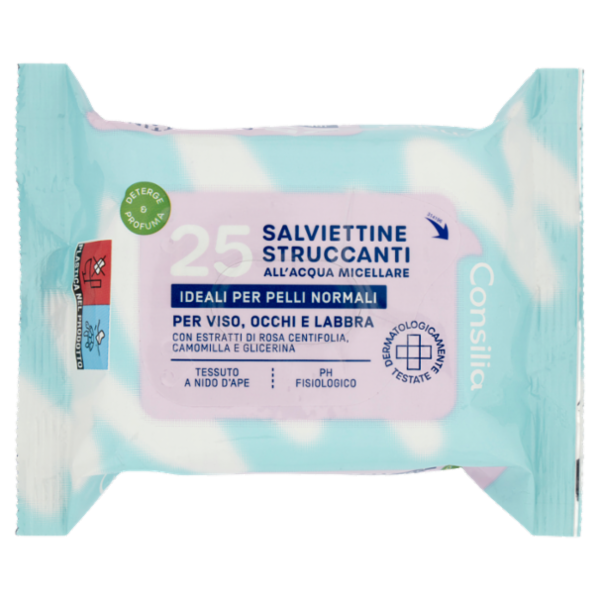 Consilia Salviettine Struccanti per Pelli Normali 25 pezzi