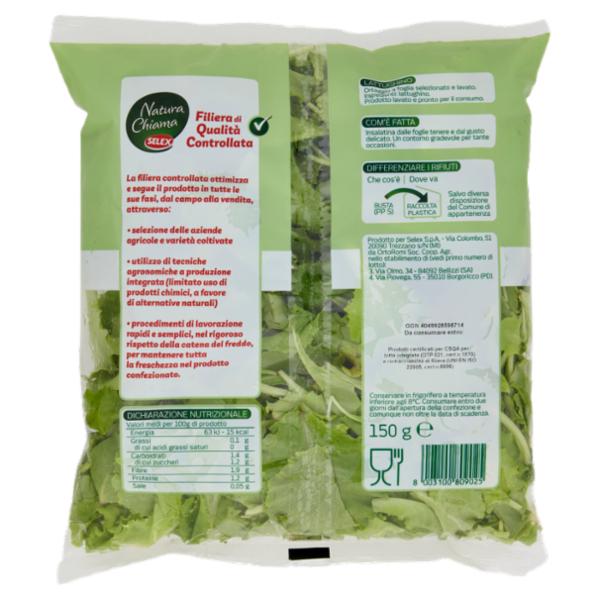 Selex Natura Chiama Lattughino Lavato e Pronto per il Consumo 150 g