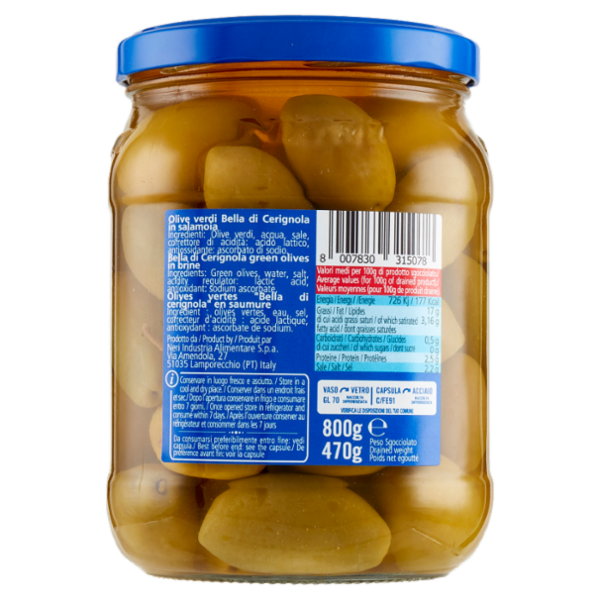Neri Olive Verdi Bella di Cerignola 800 g