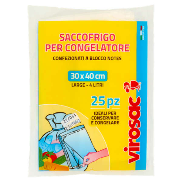 virosac Saccofrigo per Congelatore 30x40 cm Large 4 Litri 25 pz