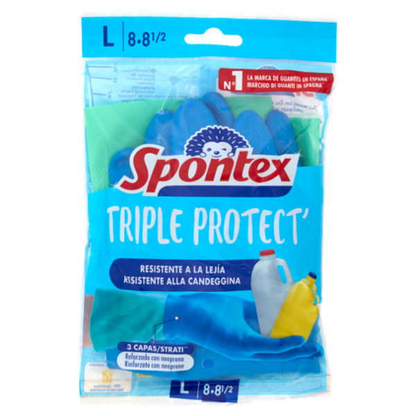 Spontex Triple Protect' Guanti Taglia L 1 paio