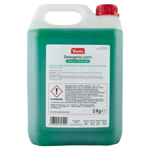 Vanto Detergente Piatti Concentrato 5 kg