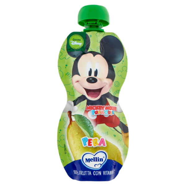MELLIN Merenda alla frutta, linea Disney Mickey Mouse 100% Pera 110g