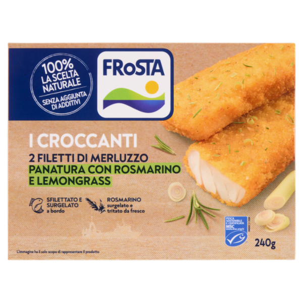 FRoSTA i Croccanti 2 Filetti di Merluzzo Panatura con Rosmarino e Lemongrass 240 g