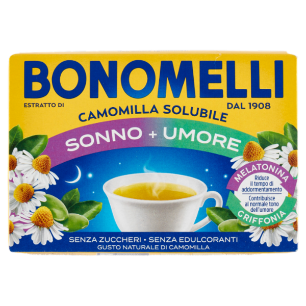 Bonomelli Estratto di Camomilla Solubile Sonno + Umore Melatonina e Griffonia bustine 16 x 4,5 g