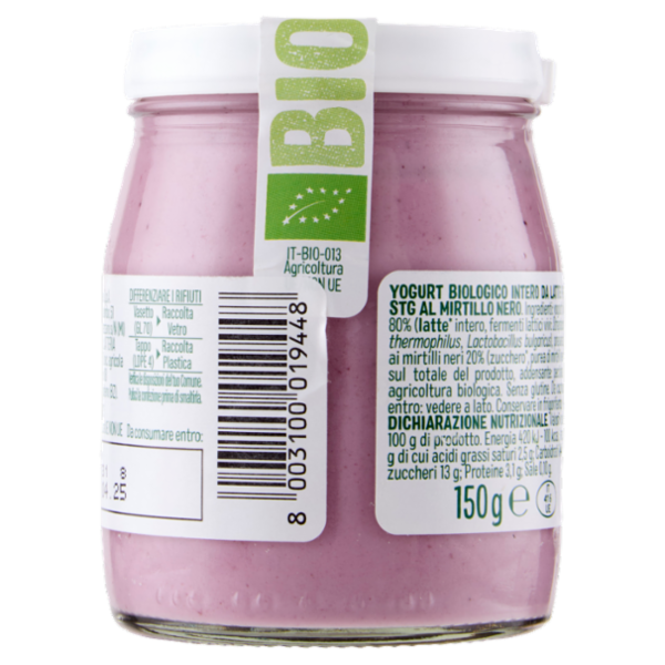 Selex Natura Chiama Yogurt Intero Mirtillo Nero Biologico 150 g