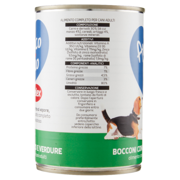 Selex Amico Mio Bocconi per Cane con Manzo e Verdure 405 g