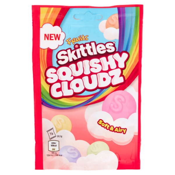 Skittles Squishy Cloudz, Caramelle Gommose al Gusto Frutta, 94g