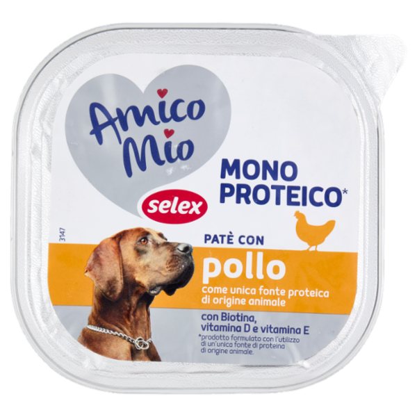 Selex Amico Mio Cane Paté con Pollo Mono Proteico 300 g