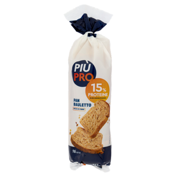 Piùpro Pan Bauletto ad Alto Contenuto di Proteine a Fette 400 g