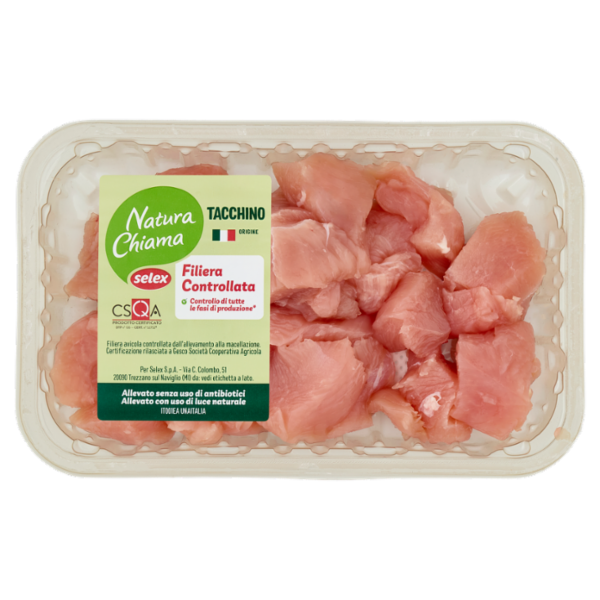 Selex Natura Chiama Bocconcini di Fesa di Tacchino Allevato Senza Antibiotici Senza Glutine 400 g