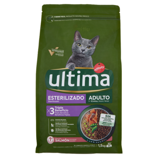 ultima Cat Sterilizzati Adulto 1-10 Anni con Salmone 1,5 kg